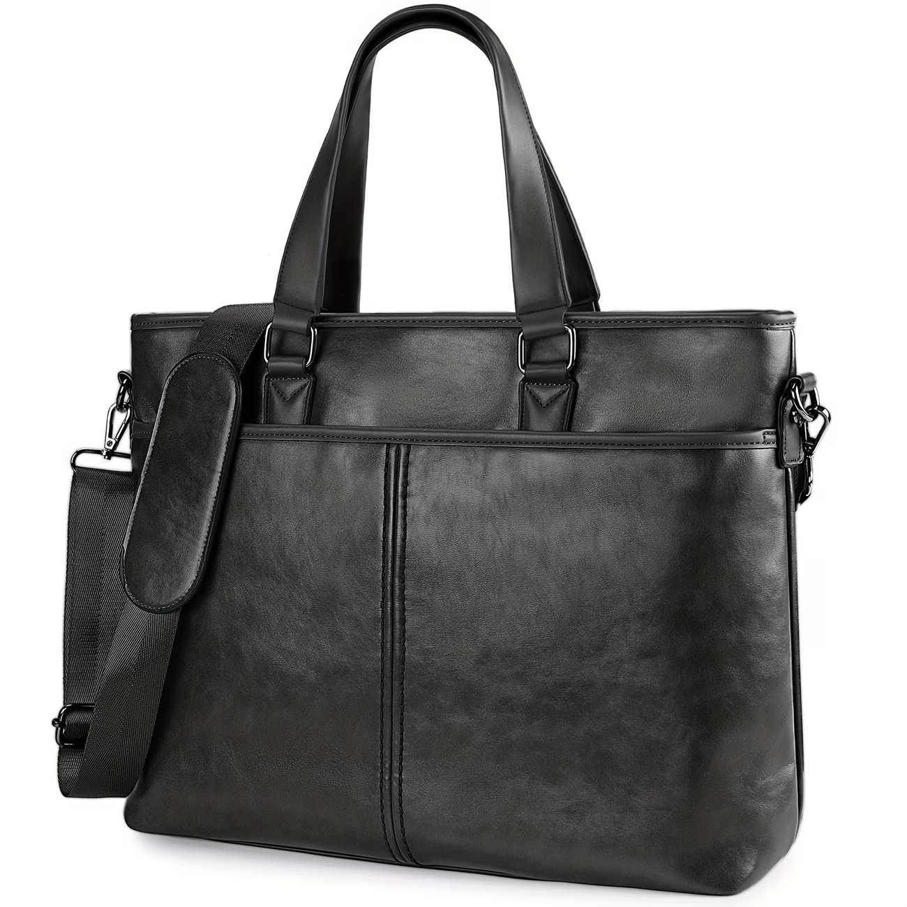 Rubardy Laptop Bag 39.62cm Briefcase Satchel Messenger Bag Men's Office Work Vintage Black Deep Blue