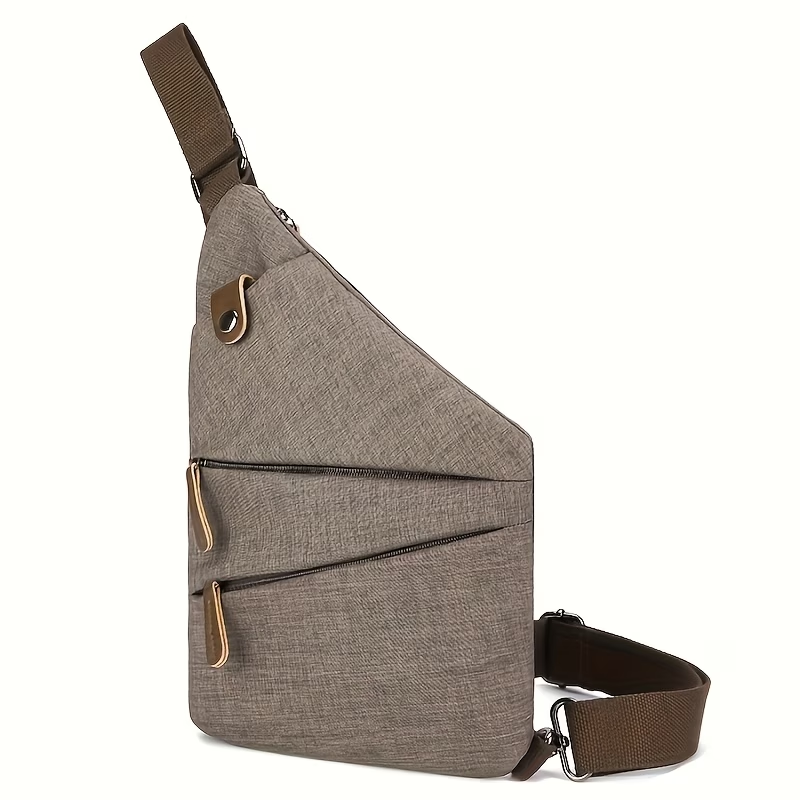 1pc Anti-theft Crossbody Bag, Casual Gray Nylon Shoulder Bag with Adjustable Strap & Snap Closure, Compact Security Travel Pouch for Daily Commute & Outings